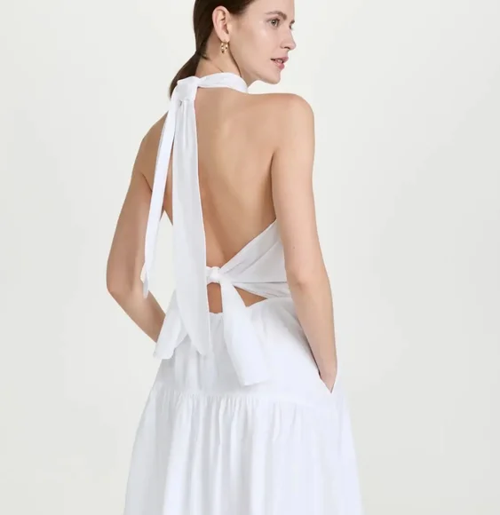 NWT VINCE White Backless Halter Dress - Picture 3 of 11